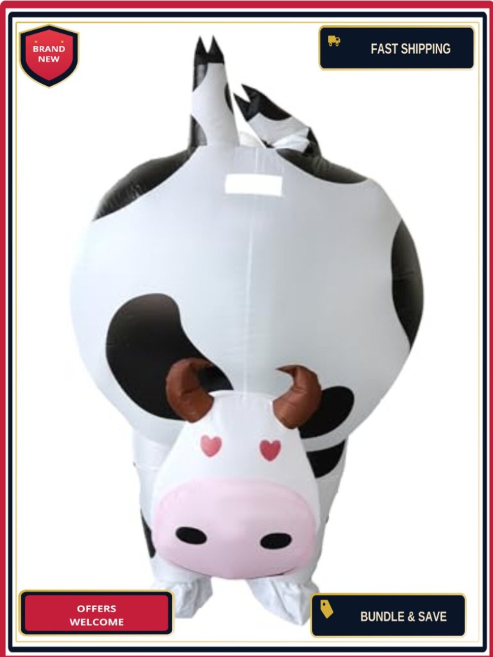 Inflatable Cow Costume Adult Polyester Funny Blow Up Halloween Cosplay